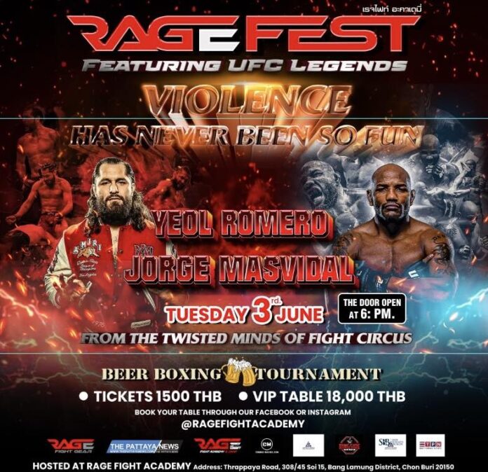 Rage Fest привлекает легенд UFC Йоэля Ромеро и Хорхе Масвидаля в Паттайю